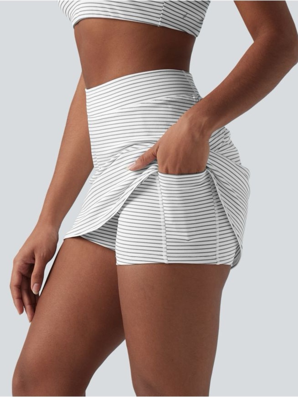Halara Striped Athletic Skort – Size Small– NEW - Picture 2 of 6
